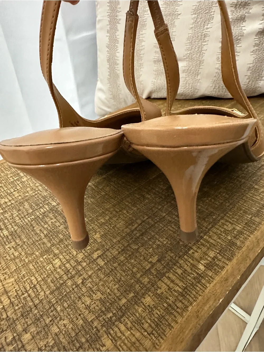 Tommy Hilfiger Camel Tan Pointed-Toe Slingback Heels